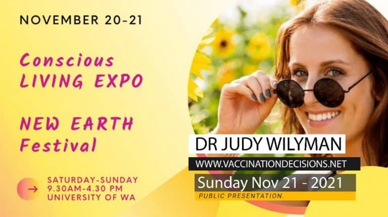 Dr Judy Wilyman – Presentation at Perth Conscious Living Expo – Nov 21 – 2021